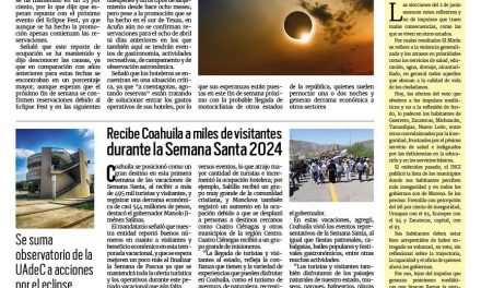 Portada RCG Fronteriza [01 de abril de 2024] Sector hotelero espera repunte con Eclipse Fest; aumentan las llamadas de broma a cuerpos de emergencias y más…