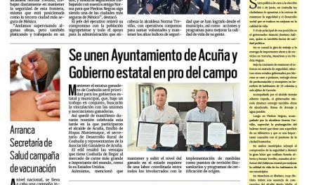 Portada RCG Fronteriza [05 de abril de 2024] Seguimos cuidando Piedras Negras: Manolo Jiménez; charla Emilio de Hoyos con vecinos de Acuña y más…