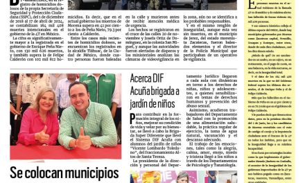 Portada RCG Fronteriza [19 de abril de 2024] Suman más de 180 mil homicidios en el sexenio de Morena; reemplazan red de drenaje y más…