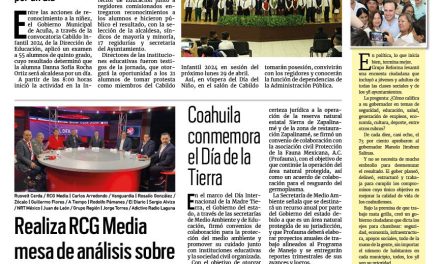 Portada RCG Fronteriza [23 de abril de 2024] Integran Cabildo infantil de Acuña; celebran en Acuña el Día de la Tierra y más…