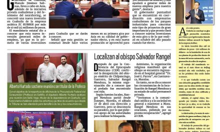 Portada RCG Fronteriza [30 de abril de 2024] Se concreta nueva inversión millonaria para Coahuila; rinde protesta el Cabildo Infantil de Acuña y más…