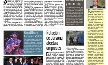 Portada RCG Lagunera [14 de abril de 2024] Concluye sin incidentes vigilancia de canales de riego en Torreón; Llega La Ola al oriente de la ciudad y más…