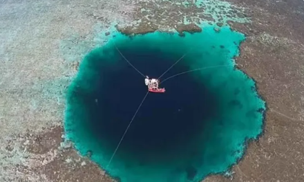 Descubren el agujero azul más profundo del mundo en la Bahía de Chetumal, Quintana Roo