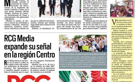 Portada RCG Carbonífera[08 de mayo de 2024] Coahuila y Texas conmemoran 200 años de historia; clausuran chatarreras en la Carbonífera y más…