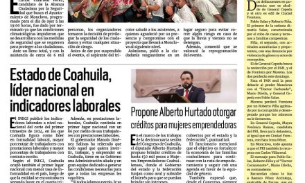 Portada RCG Centro [29 de mayo de 2024] Carlos Villarreal trabajará por el futuro de Monclova; alumnos del Aula Lego de Monclova destacan en Colombia y más…