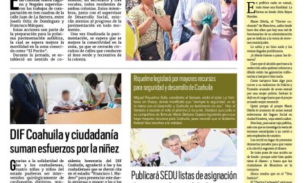 Portada RCG Fronteriza [5 de mayo de 2024] Supervisan vecinos y Municipio avance de obras en Acuña; Promueven protección de flora regional y más…