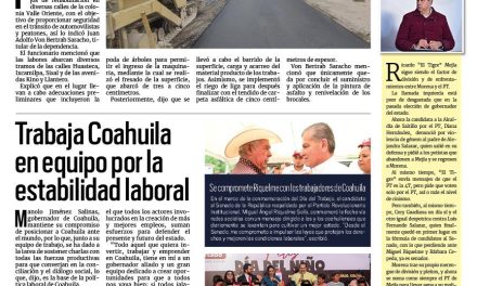 Portada RCG Lagunera [02 de mayo de 2024] Rehabilitan calles de la colonia Valle Oriente; empresas difunden sus vacantes con apoyo del Ayuntamiento y más…