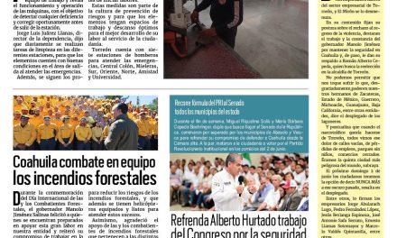 Portada RCG Lagunera [06 de mayo de 2024] Dan mantenimiento a equipo de Protección Civil; solicitan a camioneros de Torreón a contribuir a la limpieza de calles y más…