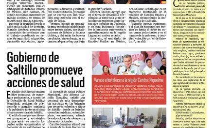 Portada RCG Media [15 de mayo de 2024] Coahuila y Durango fortalecen lazos con Estados Unidos; Gobierno de Saltillo promueve acciones de salud y más…