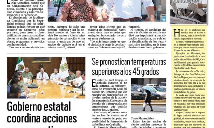 Portada RCG Media [25 de mayo de 2024] Promete Javier Díaz un Gobierno transparente; reconoce Chema Fraustro a trabajadores municipales y más…
