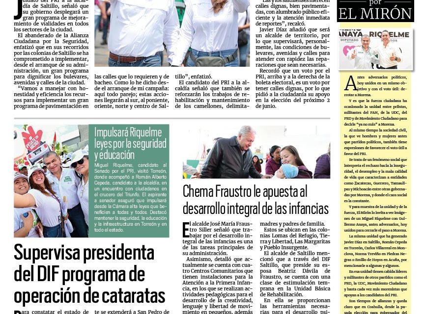 Portada RCG Media [26 de mayo de 2024] Anuncia Javier Díaz un gran programa de rehabilitación de vialidades; Supervisa Presidenta del DIF programa de operación de cataratas y más…