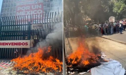 Manifestantes del CNTE vandalizan oficinas de partidos políticos en la CDMX