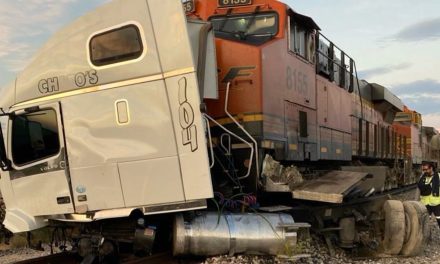 Tráiler intentó ganarle el paso al tren y termina arrollado en Parras