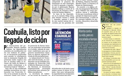 Portada RCG Carbonífera [19 de junio de 2024] Coahuila, listo por llegada de ciclón; Cruz Roja de Nuevo León dona ambulancias a Coahuila y más…