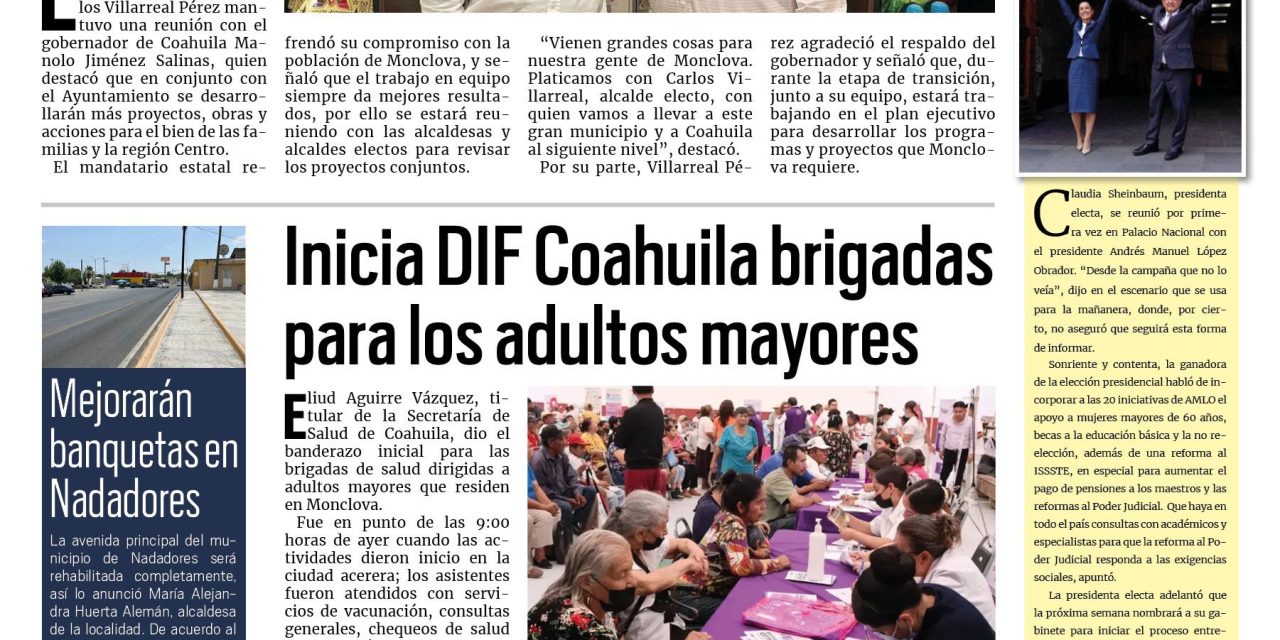 Portada RCG Centro [11 de junio de 2024] Vamos por más proyectos para la región Centro; sindicato busca respaldo de juez por caso AHMSA y más…