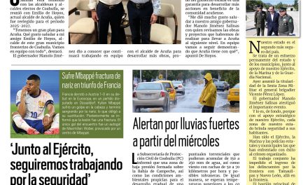 Portada RCG Fronteriza [18 de junio de 2024] Tenemos un gran plan para Acuña: Manolo Jiménez; PC de Acuña activa Plan de Acción por la llegada de lluvias y más…