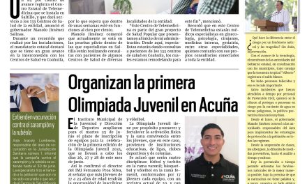Portada RCG Fronteriza [21 de junio de 2024] Inicia plan piloto del Centro Estatal de Telemedicina; autoridades de Acuña invitan a cumplir con el pago de predial  y más…