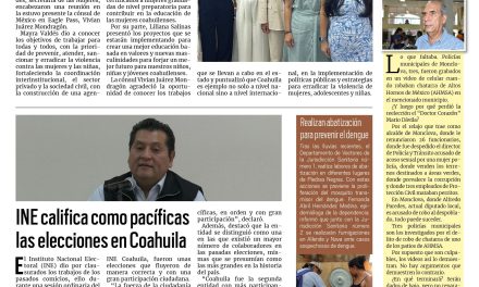 Portada RCG Fronteriza [25 de junio de 2024] Coahuila presenta modelo de prevención de la violencia de género; invierte Acuña 11.7 en la plaza Benjamín Canales y más…