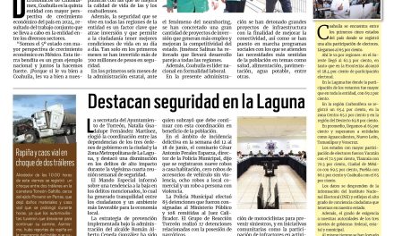 Portada RCG Lagunera [22 de junio de 2024] Coahuila, top 5 en crecimiento económico; Registra 90% de avance nuevo bulevar a Costco y más…