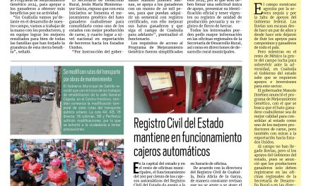 Portada RCG Media [10 de junio de 2024] Manolo Jiménez refrenda su respaldo a los productores del campo; todo un éxito la 21K Coahuila 2024 y más…