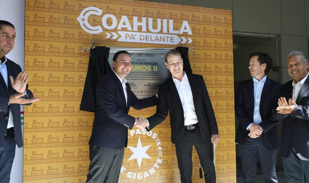 Manolo Jiménez anuncia inversión millonaria del grupo DeAcero