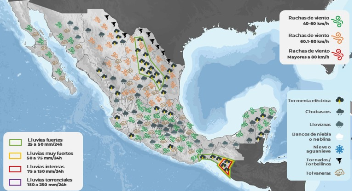 Conagua: México enfrentará temporada activa de lluvias y tornados en 2024