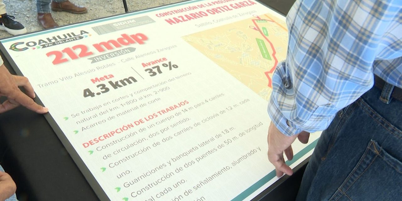 Saltillo: Avanza ampliación del boulevard Nazario Ortiz
