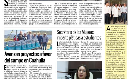 Portada RCG Carbonífera [13 de julio de 2024] Avanzan obras de infraestructura en Sabinas; ofrecen descuentos para incrementar la recaudación fiscal y más…