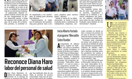 Portada RCG Carbonífera [18 de julio de 2024] ‘Es Coahuila uno de los mejores lugares para trabajar’; reconoce Diana Haro labor del personal de salud y más…