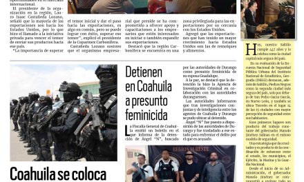 Portada RCG Carbonífera [25 de julio de 2024] Capacita Coparmex para realizar exportaciones; moderniza Coahuila casetas de movilización ganadera y más…
