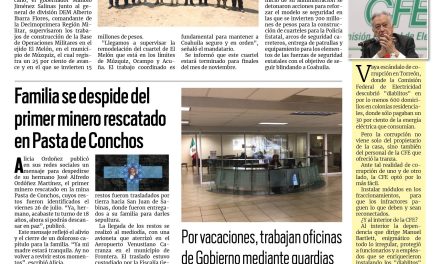 Portada RCG Carbonífera [28 de julio de 2024] Supervisa Manolo Jiménez obras militares en Coahuila; Región Carbonífera fortalece su economía con el turismo y más…