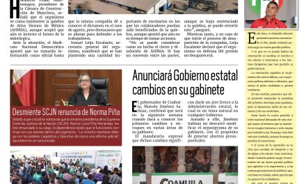 Portada RCG Centro [03 de julio de 2024] Buscará Sindicato defender a trabajadores de AHMSA; preparan entrega de remodelación del Centro Histórico de Monclova y más…