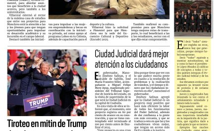 Portada RCG Centro [14 de julio de 2024] Refrenda Carlos Villarreal compromiso con los universitarios; AHMSA tiene menos de un mes para evitar la quiebra y más…