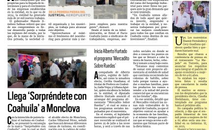 Portada RCG Centro [18 de julio de 2024] ‘Es Coahuila uno de los mejores lugares para trabajar’; llega ‘Sorpréndete con Coahuila’ a Monclova y más…