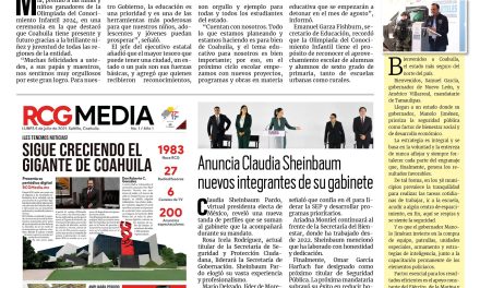Portada RCG Fronteriza [05 de julio de 2024] Cuenta Coahuila con proyectos a favor de la educación: Manolo Jiménez; lanzan convocatoria para ser Reina del Adulto Mayor y más…