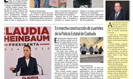 Portada RCG Fronteriza [24 de julio de 2024] Entrega DIF Coahuila apoyos del programa AMA; inicia curso de natación para niños y más…