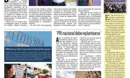 Portada RCG Lagunera [02 de julio de 2024] La fortaleza de Coahuila radica en las mujeres: Manolo Jiménez; comercios abastecen agua con pipas y más…