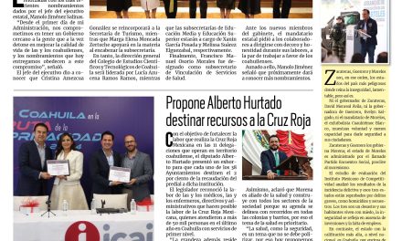 Portada RCG Lagunera [10 de julio de 2024] Anuncia Manolo Jiménez nuevos nombramientos de su gabinete; supervisa Ayuntamiento construcción de techumbre y más…