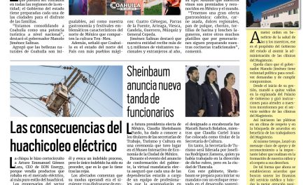 Portada RCG Lagunera [19 de julio de 2024] Invitan a visitar Coahuila durante este verano; Ayuntamiento de Torreón incrementa recorridos de vigilancia y más…