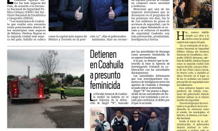 Portada RCG Lagunera [25 de julio de 2024]Coahuila se coloca en los primeros lugares de seguridad; DIF Torreón brinda a adultos mayores actividades recreativas y más…