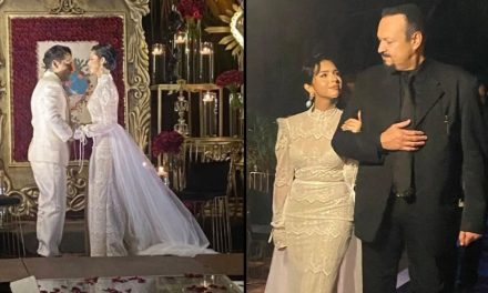 Christian Nodal y Ángela Aguilar llegan de blanco al altar