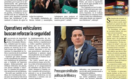 Portada RCG Media [31 de julio de 2024] Garantizamos el abasto de agua en todo Coahuila: Manolo Jiménez; operativos vehiculares buscan reforzar la seguridad y más…