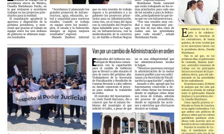 Portada RCG Centro [7 de agosto de 2024] Se reúnen Sheinbaum y Manolo para trabajar en equipo por Coahuila; encuentran restos óseos en San Buenaventura y más…