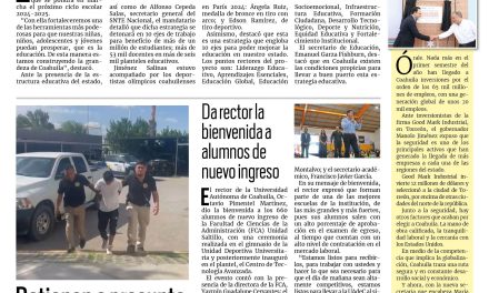 Portada RCG Centro [14 de agosto de 2024] Presenta Manolo Jiménez el proyecto Impulso Educativo Coahuila; directivos de AHMSA piden apoyo del Gobierno de Monclova y más…