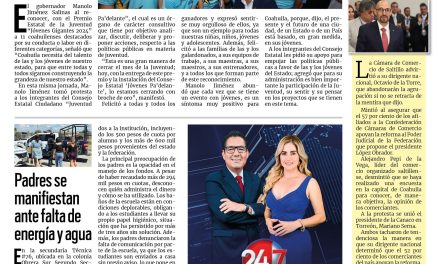 Portada RCG Centro [31 de agosto de 2024] Cuenta Coahuila con el talento de sus jóvenes: Manolo; buena respuesta a la brigada ‘Estés donde estés’ y más…