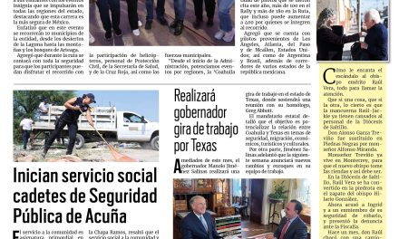 Portada RCG Fronteriza [3 de agosto de 2024] Manolo Jiménez da el banderazo de salida de la carrera ‘Coahuila 1000’; Capacitan a conductores de transporte en Acuña y más…