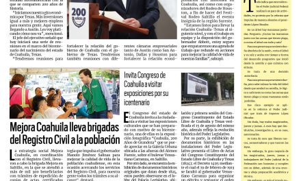 Portada RCG Fronteriza [19 de agosto de 2024] Manolo Jiménez realizará gira de trabajo en Texas; continúa preparación de 56 cadetes de policía  y más…