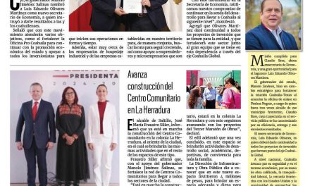 Portada RCG Media [2 de agosto de 2024] Manolo Jiménez nombra a Luis Olivares como secretario de Economía; suma Sheinbaum a Arturo Zaldívar y Leticia Ramírez a su gabinete y más…