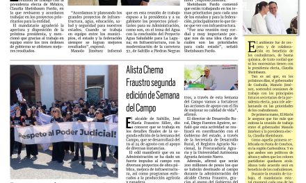 Portada RCG Media [7 de agosto de 2024] Se reúnen Sheinbaum y Manolo para trabajar en equipo por Coahuila; protestas y desorganización durante el foro para la Reforma Judicial en Coahuila  y más…