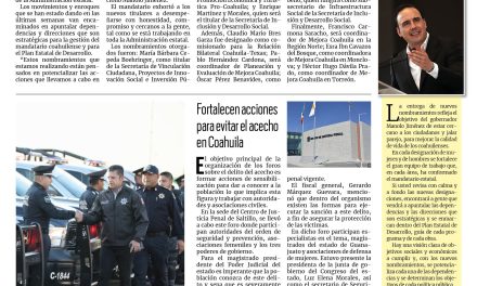 Portada RCG Media [9 de agosto de 2024] Manolo Jiménez fortalece su equipo de trabajo con nuevos nombramientos; baja incidencia delictiva en Saltillo y más…